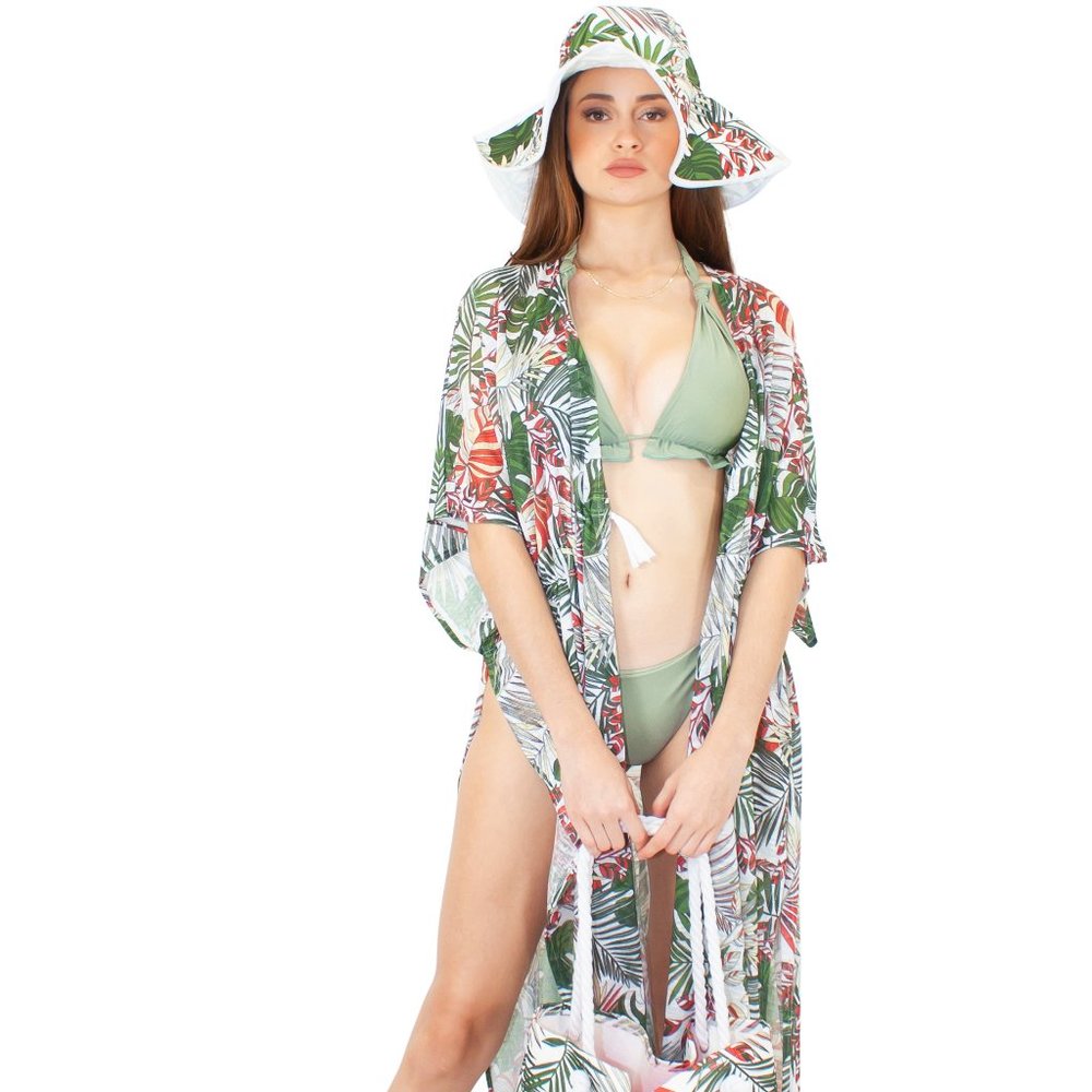 Cover-up Sets, Lazy Daisy, Palm Cover up, Olive Green